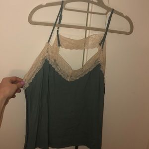 Green and lace tank